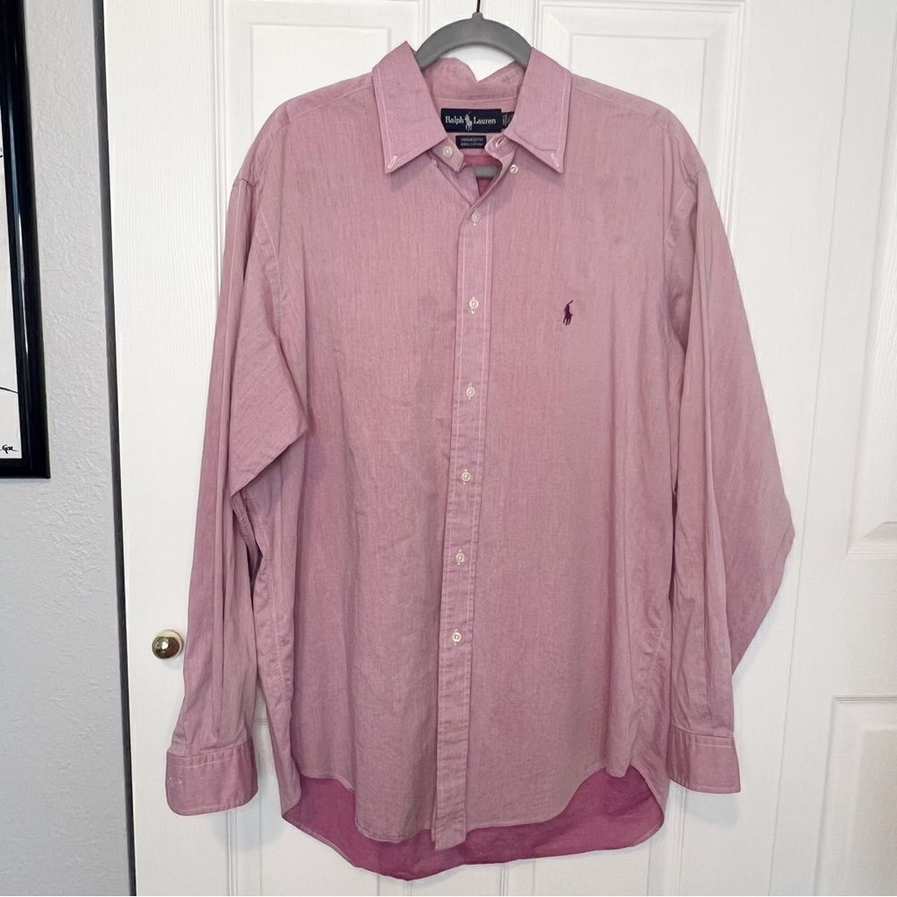 Ralph Lauren Men’s Purple, Mauve Button Down Shirt Size 16.5 / 34/35 100% Cotton